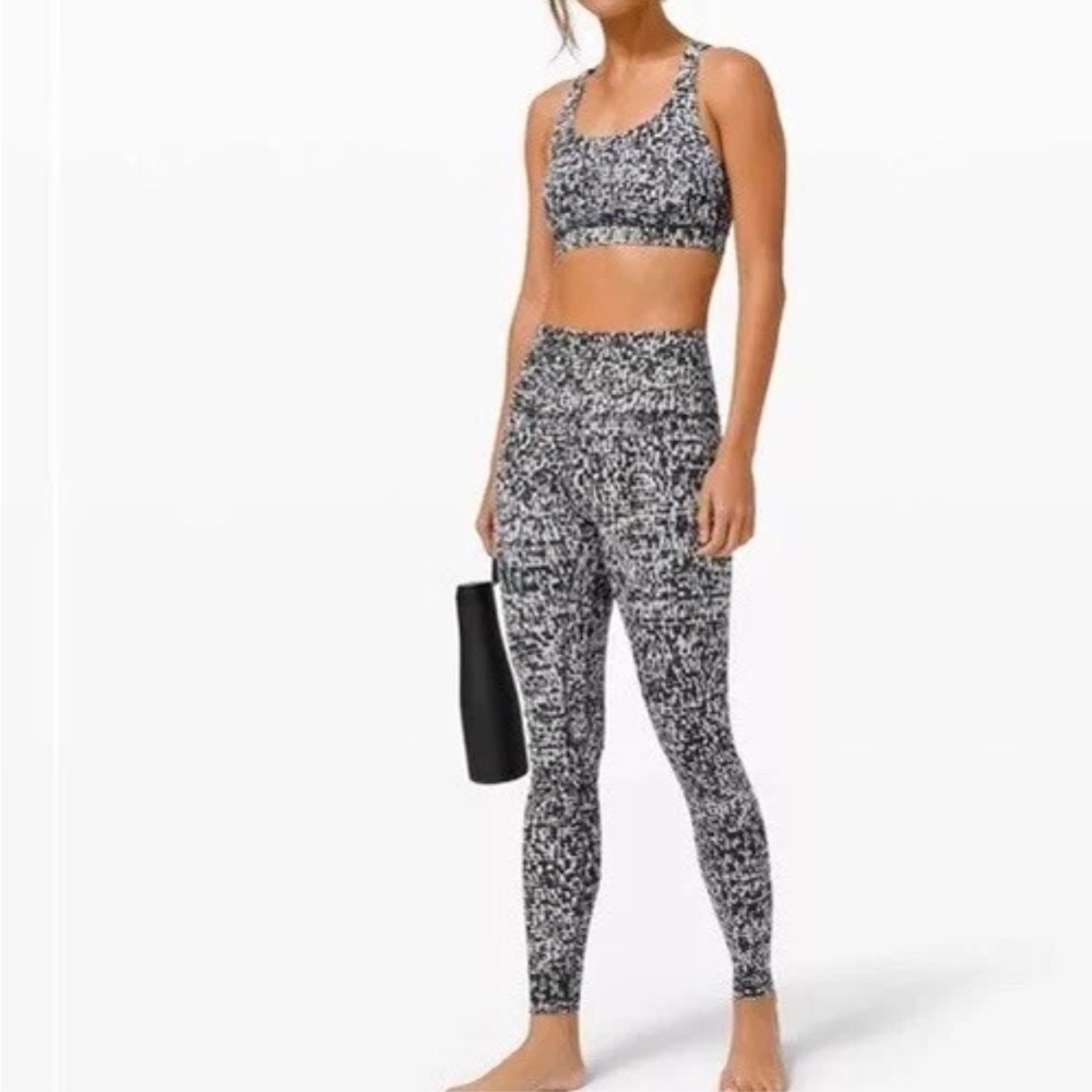 LULULEMON- Align Pant Urban Block Ice Grey Black Leggings Athletic Training sz4